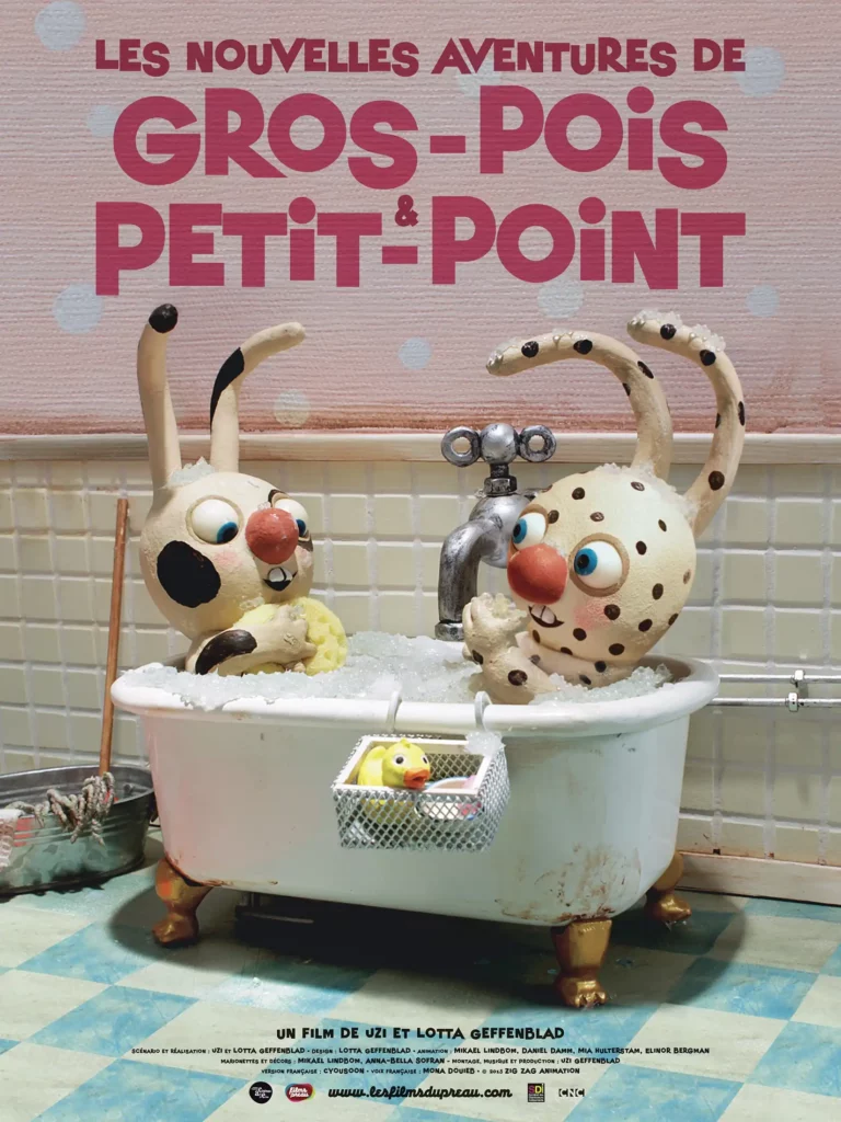 Affiche des Nouvelles aventures de Gros pois et Petit point qui sont dans une baignoire