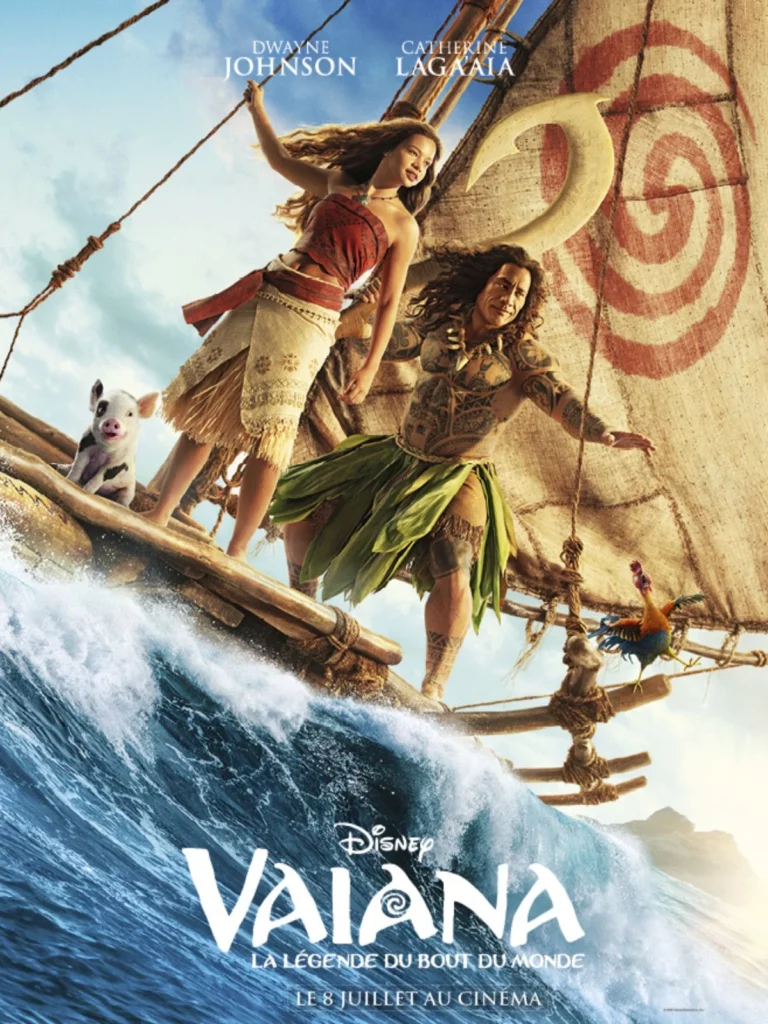 Affiche Vaiana avec Catherine Laga'aia et Dwayne Johnson